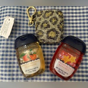 Bath & Body Works Hand Gel Set with Gold and Black Holder